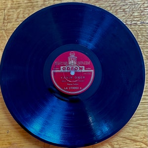 Vintage Record 78 RPM, Shellac Pressing, Bayan Safiye , Gift for Antique Lovers, Classical Turkish Music, Used and as is, From 1930 &#39;s