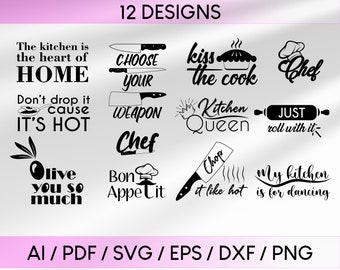 Kitchen SVG Files, Kitchen Digital Download, Pritable Vector Files