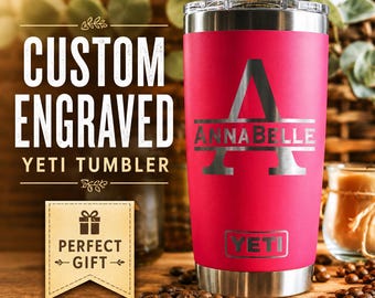 Personalized YETI Tumbler – Custom Laser Engraved 20oz/30oz Travel Mug