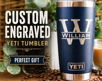Personalized YETI Tumbler: Custom Laser Engraved Travel Mug