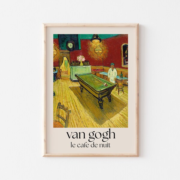 Van Gogh Print, Van Gogh Le Cafe de Nuit Poster, Van Gogh Vintage Art, Van Gogh Exhibition Poster, Van Gogh Canvas, Colorful Art Poster