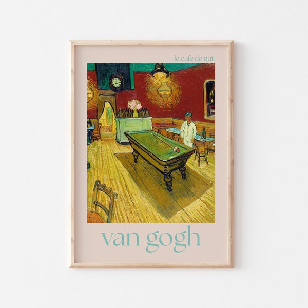 Van Gogh Print, Van Gogh Le Cafe de Nuit Poster, Van Gogh Vintage Art, Van Gogh Exhibition Poster, Van Gogh Canvas, Colorful Art Poster