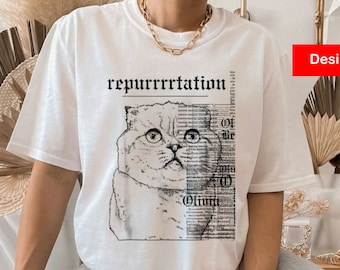 Reputation cat shirt tank top v-neck hoodie