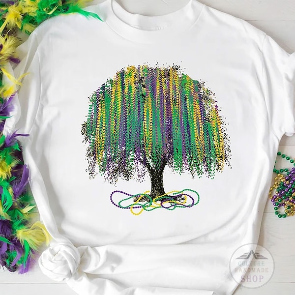 mardi gras bead tree painting