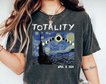 Starry night totality - Total solar eclipse 2024 shirt sweatshirt tank top v-neck hoodie