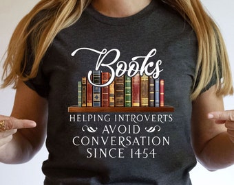 Livres aidant les introvertis à éviter les conversations depuis 1454 chemise sweat-shirt débardeur col en v sweat à capuche