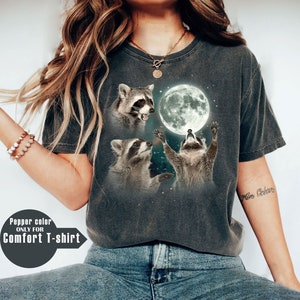 Chemise trois ratons laveurs hurlant à la lune débardeur sweat à capuche