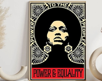 To the Power And Equality African American Poster ( No Frame )