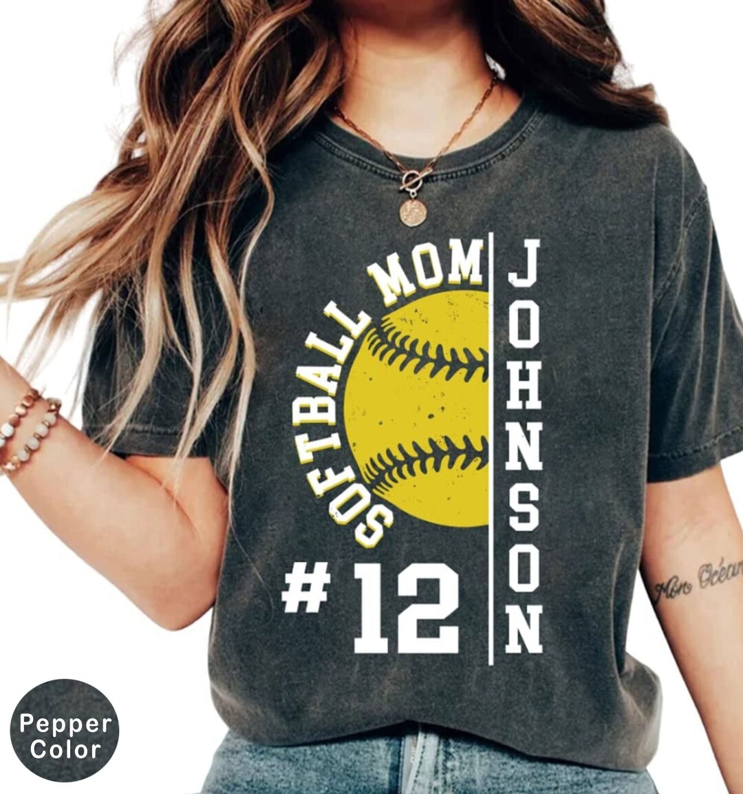 Personalized Softball Mom Shirt Softball Mama Custom Name Number ...