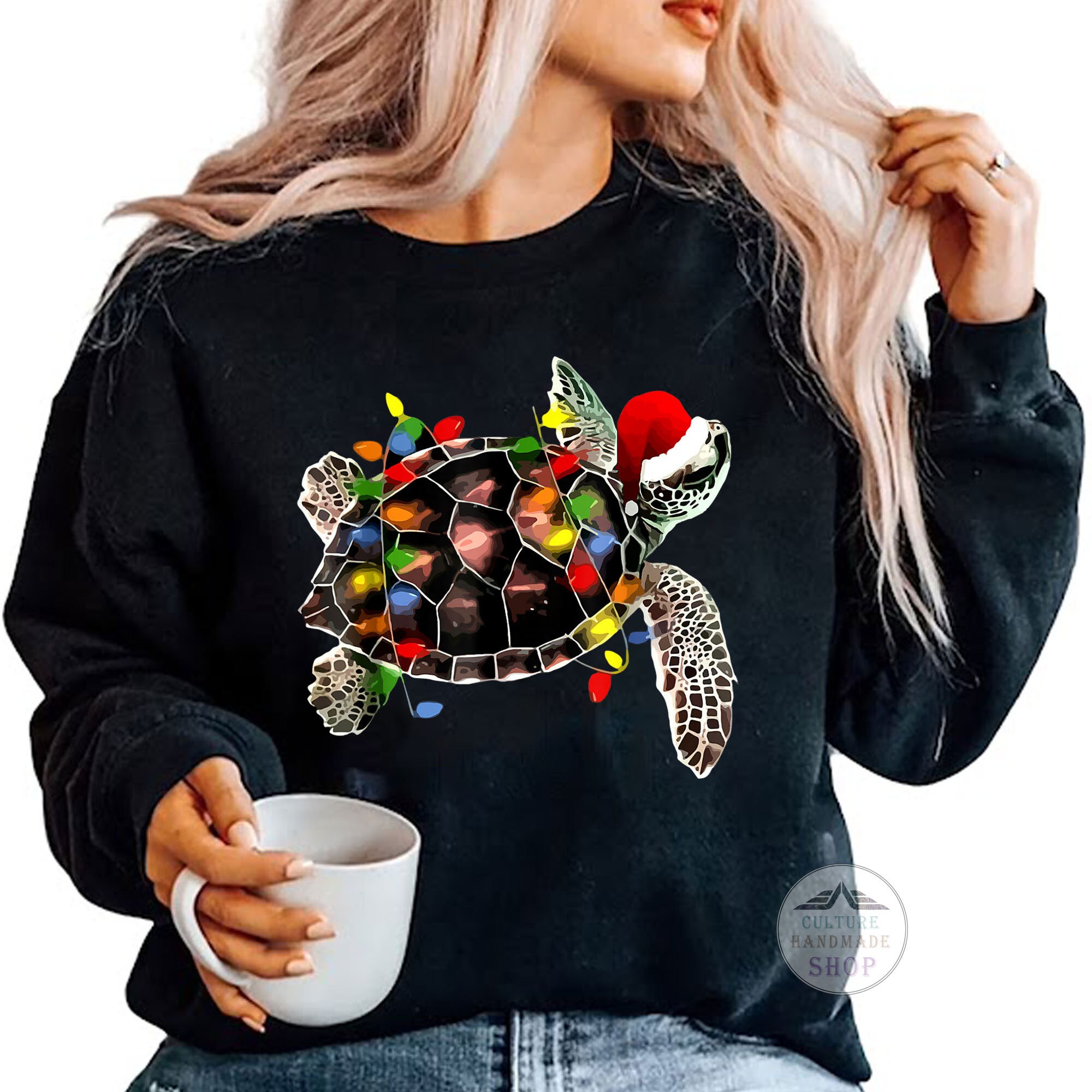 Christmas Turtle T-Shirt, Dear Santa Just Bring Turtles Santa Hat Star Gift for Turtle lovers, Turtle Owners
