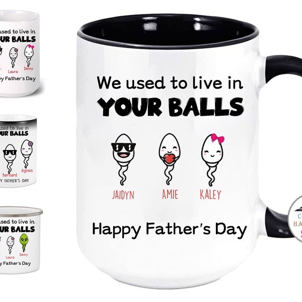 We Used To Live In Your Balls Mug - Happy father's day mug - Accent mug - Color Changing mug - Camping Mug