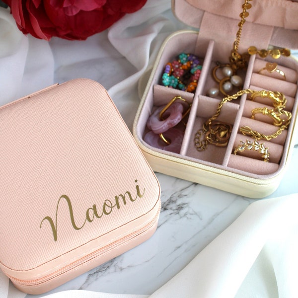 PERSONALIZED JEWELRY CASE | jewelry travel case with name | personalized travel case | jewelry box with name | gift for her, mom, bridesmaid