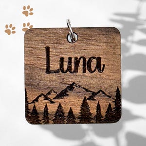 Engraved Pet Tag | Dog ID Tag | Pet ID Tag | Gift for Pets | Handmade Tag | Dog Tag | Cat Name Tag | Wooden Dog Tag | Custom Pet Name Tag |