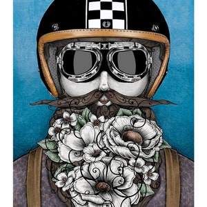 Hipster with motorcycle helmet