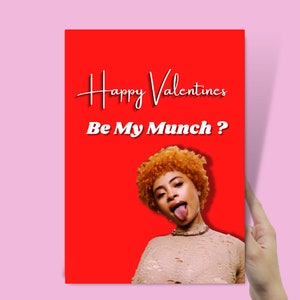 Valentinstag Karte gewürzt Fröhlichen Valentinstag. Be My Munch? | Promi-Valentinstag-Karte | Lustige Valentinstagskarte