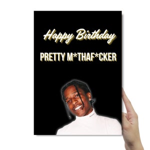 Rocky alles Gute zum Geburtstag Karte | Alles Gute zum Geburtstag Hübscher M*THAF*CKER | Promi-Geburtstagskarte | Rapper Geburtstagskarte