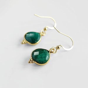 Emerald Earrings Dangle, Boho Earrings Dangle, Bohemian Earrings for Women, Green Gemstone Earrings, Jewellery gift for women, for her