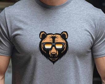 Gay Bear Pride T-Shirt: Bear Sunglasses, MLM Outfit