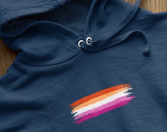 Lesbian Hoodie with Lesbian Pride Flag | Subtle Pride Hoodie with Lesbian Flag colors | Lesbian clothing | Lesbian Gifts | WLW Gift | LGBTQ