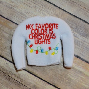 Elf/Doll Sweater - Favorite Color is Christmas Lights
