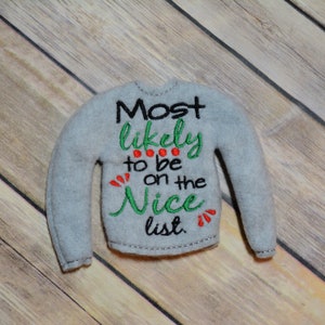 Elf/Doll Sweater - Nice List