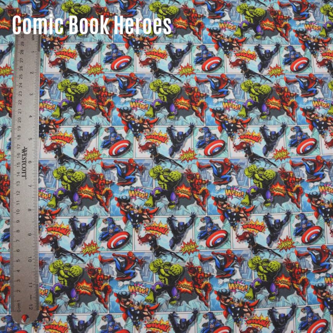 Custom Fabric - Comic Book Heroes - Etsy