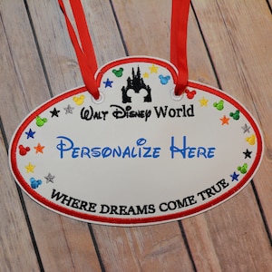 Disney Stroller Tag, Wheelchair Tag, Spotter Tag - Brights