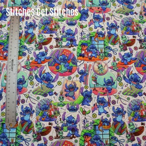 Custom Fabric - Stitches Get Stitches White