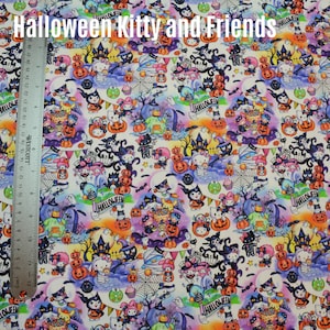 Custom Fabric - Halloween Kitty and Friends
