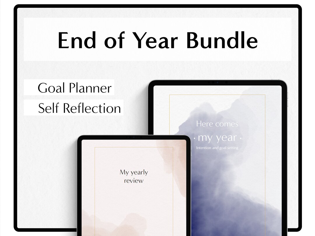 Year in Review Template & New Years Resolution , Yearly Goal Planner