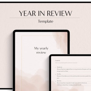 Year in Review Journal English | Digital journaling, reflect on your year, writing template, self care, end year reflection