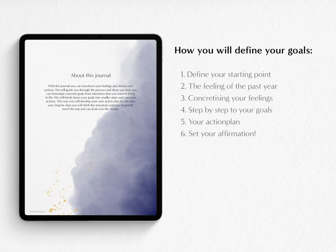 Year in Review Template & New Years Resolution , Yearly Goal Planner