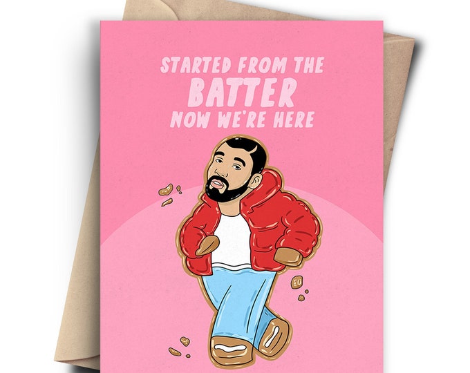 Drake Funny Christmas Card, Funny Holiday Card - Pop Culture Christmas Card For Boyfriend, Girlfriend, Best Friend