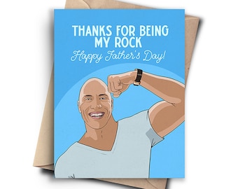 Rock Funny Fathers Day Card - Sweet Fathers Day Gift from Daughter from Son - Father's Day Card for Husband From Wife