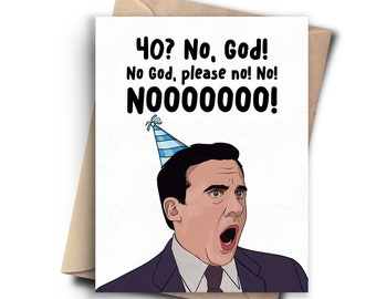 Tarjeta divertida de cumpleaños número 40 para esposo y esposa: tarjeta de cumpleaños de cultura pop