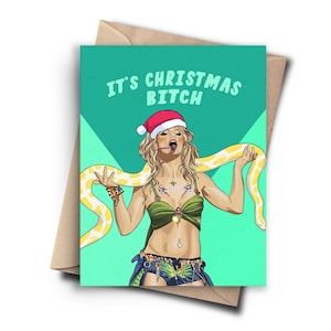 Britney Spears Funny Christmas Card - Pop Culture Holiday Card For Best Friend, Girlfriend, Wife