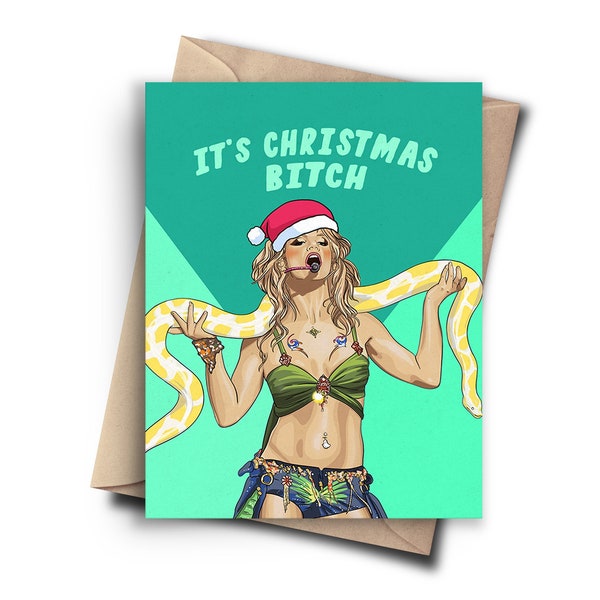 Britney Spears Funny Christmas Card - Pop Culture Holiday Card For Best Friend, Girlfriend, Wife