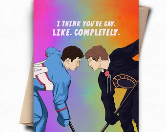 Gay volledig grappige popcultuurkaart, grappige LGBTQ Valentijnsdag / liefdeskaart, Pride-maandkaart voor beste vriend, partner
