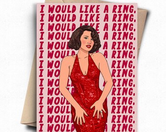 Ring grappige trouwkaart, popcultuur verloving gefeliciteerd, beste vriend vrijgezellenfeest / vrijgezellencadeau, kaart voorstel bruidsmeisjes
