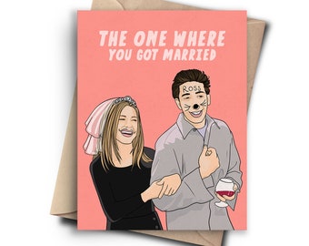 Funny Wedding Card - Funny Engagement Card, Congratulations for Best Friends Wedding