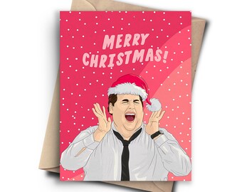 Carte de Noël humoristique - Carte de vœux inspirée des mèmes, carte de Noël pop culture pour amis et collègues