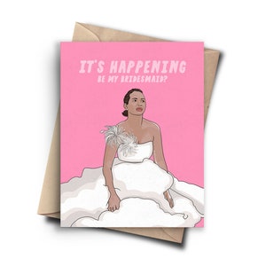 Carte de proposition de demoiselle d'honneur - Carte pop culture amusante pour fête de mariage
