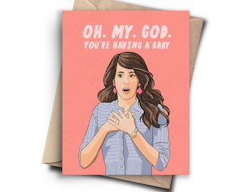 Funny Baby Shower Card - Funny Congratulations Card, New Baby Card for Best Friend, Sister, Coworker