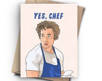 Yes Chef Funny Birthday Card - Funny Galentines Card, Valentine's Card, Anniversary Card