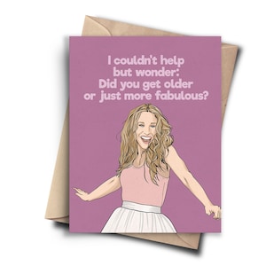 Carte d'anniversaire amusante pour meilleure amie, petite amie, femme, maman - Carte d'anniversaire pop culture