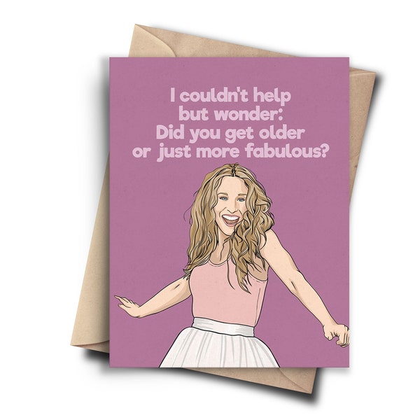 Funny Birthday Card for Best Friend, Girlfriend, Wife, Mom - Pop Culture Birthday Card