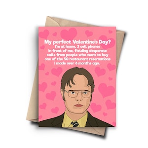 Carte de Saint-Valentin amusante The Office - Carte d'amour amusante Carte anti-Saint-Valentin