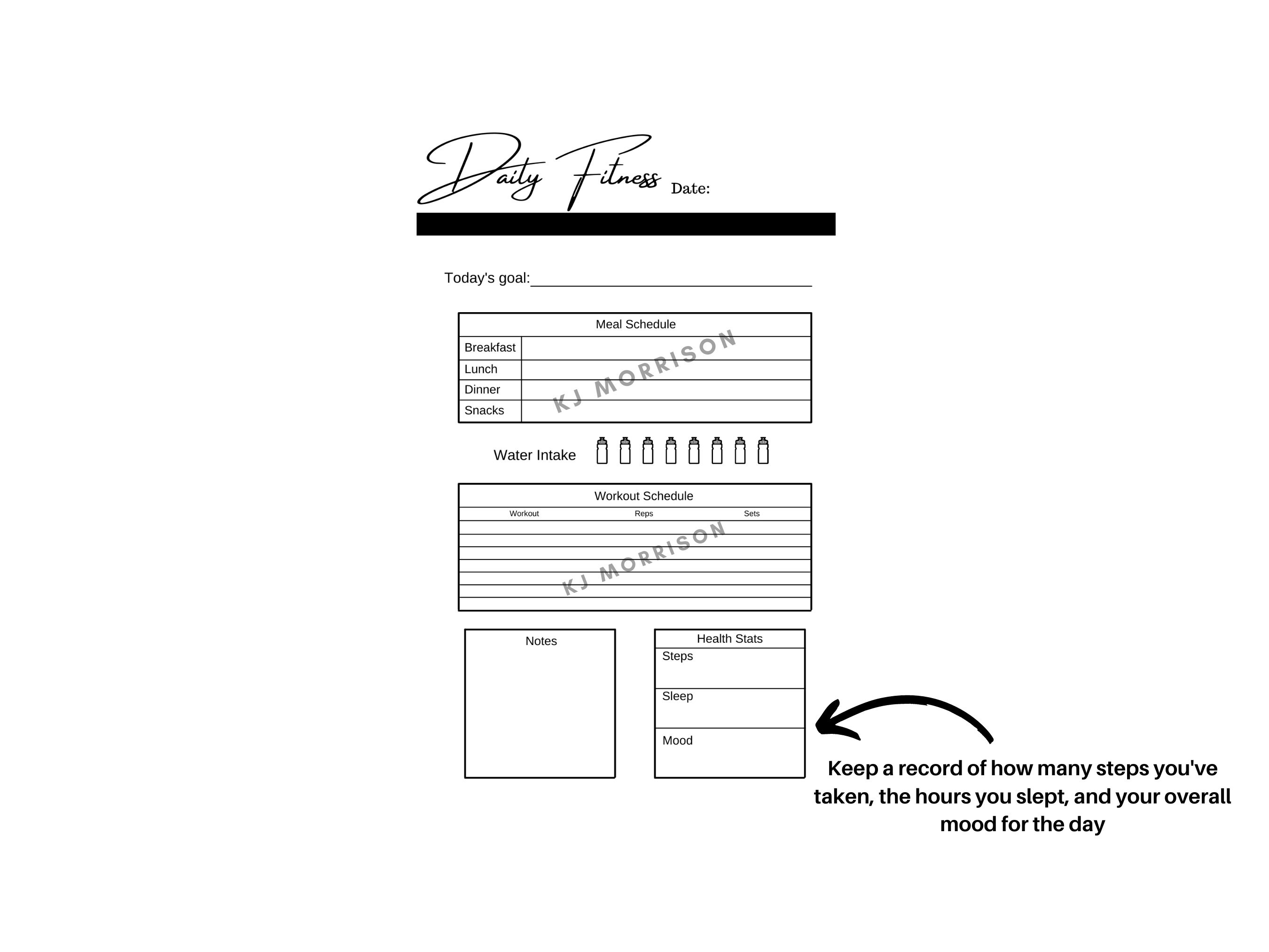 daily-exercise-log-workout-tracker-printable-daily-fitness-etsy-canada