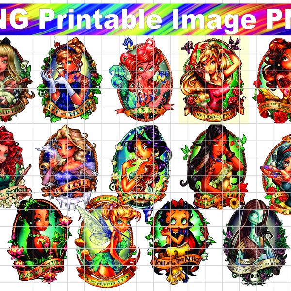 Pin Up Princesses PNG Digital Files