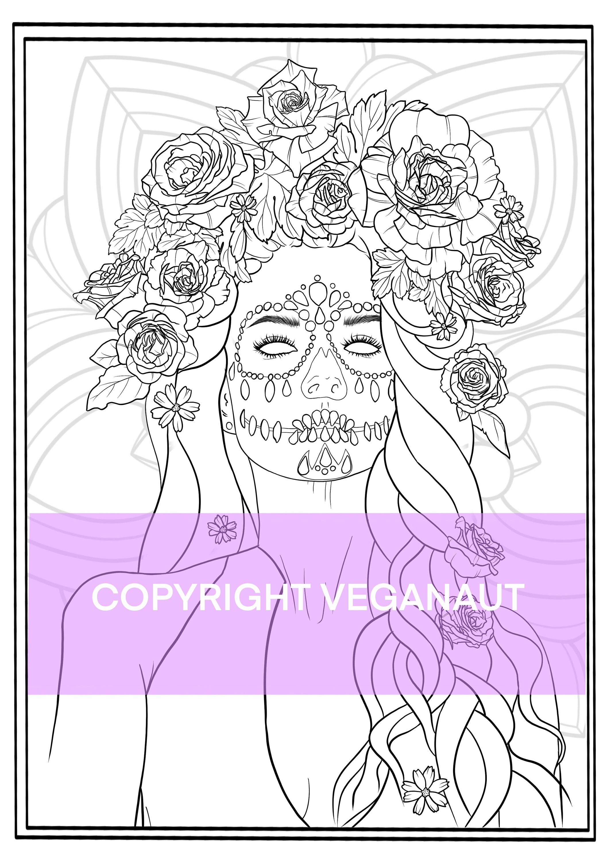 La Catrina Coloring Page to Print and Color - Etsy